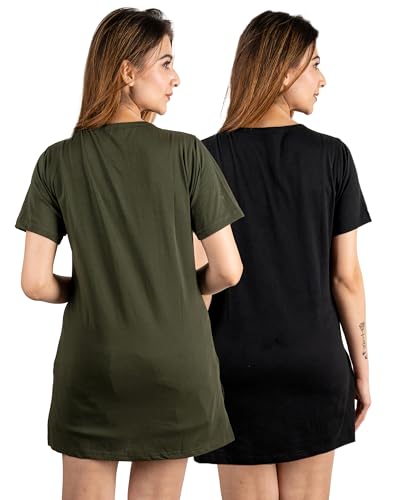 Image of Long Tshirts for Women Combo of 2 | Women Long t Shirt| Long Shirt for Women |Long T-Shirts for Women