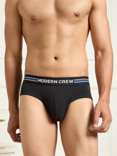 Image of Modern Crew CoolSense Cotton Briefs for Men| Super Combed Cotton with Stretch, Stay 3 Degrees Cool & Fresh, Anti-Bacterial| Microfiber Waistband
