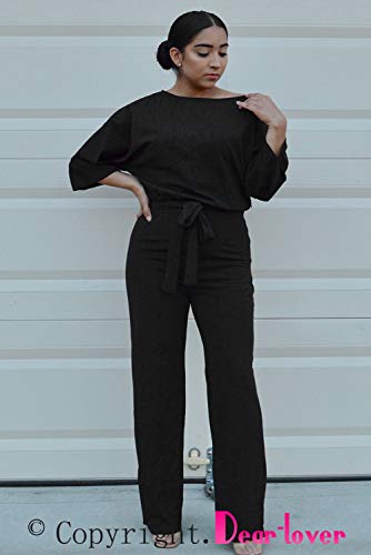 Paitluc Rompers for Women Long Sleeve Jumpsuits for Women Elegant Jumpsuits and Rompers Black Size S
