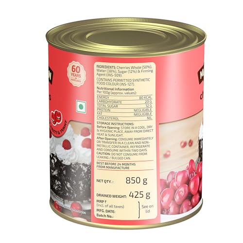 Image of Birla Morton Premium Canned Cherries 850 Gm