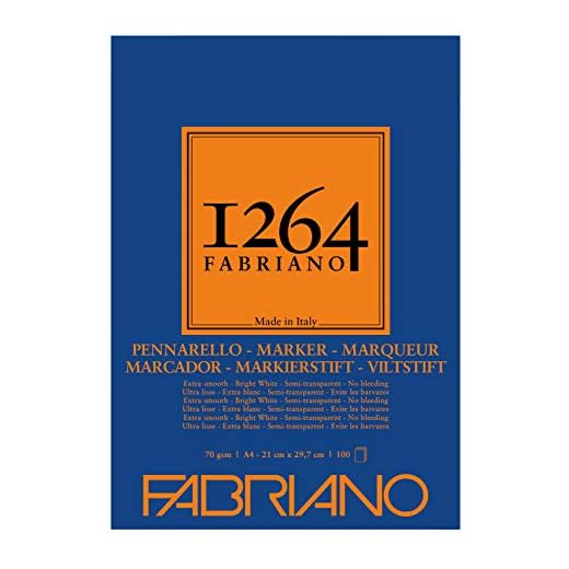 Unbekannt Honsell 19100640 Fabriano Marker Layoutblock 1264-Bloc de notas (70 g/m², DIN A4, 100 hojas de papel extra blanco semitransparente, para rotuladores alcohol, disolventes y base de agua)