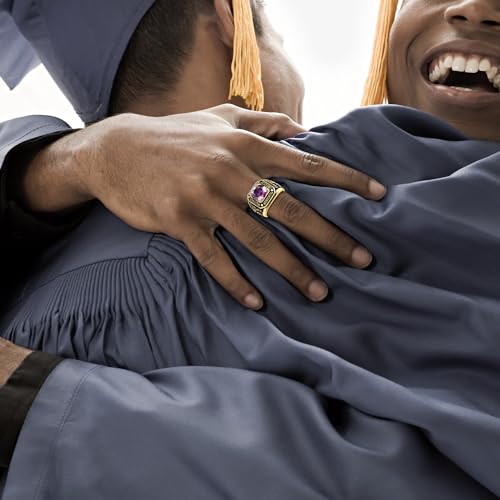 Custom Class Rings - Fully Personalized Men's High School Rings Size 5-15 with Cubic Zirconia Birthstone in Sterling Silver4