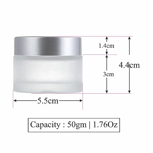 Image of Zenvista Frosted Jar with Silver Lid For Cream, Scrub, Lip Balm, Body Lotion-50 Gm [ZMJ28]