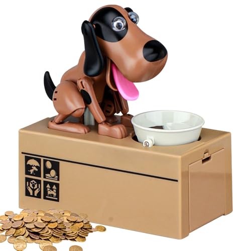 Tirelire en Forme de Chien Affamé, Tirelire Electronique Enfant, Jouet À Croquer pour Enfants Fille Garçon Enfants d'anniversaire Cadeau de Noël,...