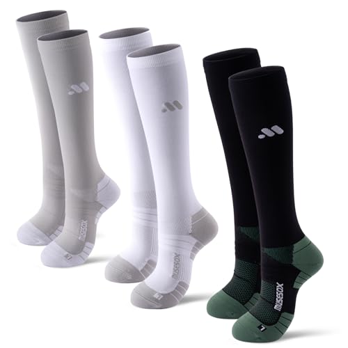 MUSESOX 3 Pairs 15-20mmHg Compression Socks