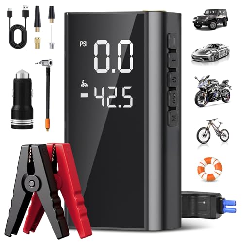 Catálogo de Arrancador de Auto Walmart Top 10. 42 AUTODIAG Arrancador de Batería de Auto 2500A Portátil con Compresor de Aire 150PSI,11000mAh Batería,Jump Starter 12V para Autos Gas 5L/Diésel 2L, Linterna de Emergencia, Clip...