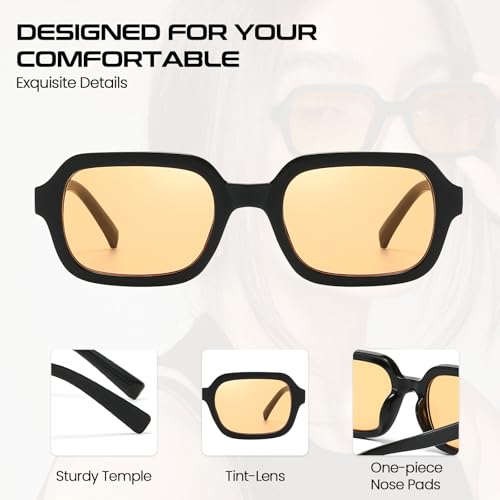 SODQW Trendy Square Sunglasses for Women 2025, 90s Vintage Designer Ladies Shades Fashion Sun Glasses3