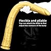 Jixaxe Golden Silikon Extra langer Dildo Realistischer Penis Analdildo Riesen Long Analplug mit Saugnapf Butt Plug Anal Masturbation Sex Spielzeug für Frauen Männer G-Punkt Prostata Stimulation (S) #3