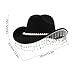 Cowgirl Hats Women - Rhinestone Cowboy Hat | Fashion Sparkly Wide Brim Rhinestone Western Cowboy Hat with Pearl | Pearl Tassel Cowgirl Hats for Home Cosplay Parties Festival (Black)