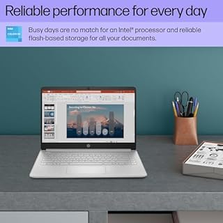 HP 14 inch Laptop, HD Touchscreen Display, Intel Celeron N4500, 4 GB RAM, 64 GB eMMC, Intel UHD Graphics, Windows 11 Home in S Mode, Natural Silver, 14-dq3550nr