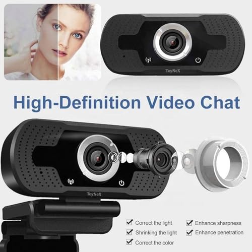 Image of HD 1080P Webcam Autofocus Web Camera Desktop with Mic, USB Webcam for Web-cast Conference Cam for PC Laptop Computer Online Meeting.(Black)