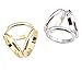 2PCS(Golden + Silver) Women Lady Girls Three Ring Fashion Scarf Ring Buckle Modern Simple Triple Slide Jewelry Silk Scarf Clasp Clips Clothing Wrap Holder