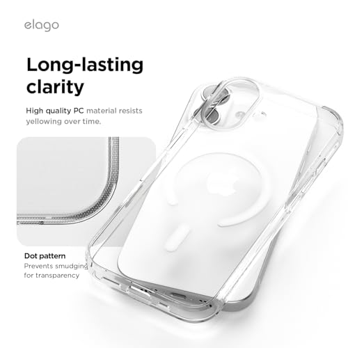 Image of elago for iPhone 17 Case, Magnetic Hybrid Transparent Slim Case, Compatible with MagSafe, PC + TPU Hybrid Technology, Shockproof Protective Cover, 6.3 inch