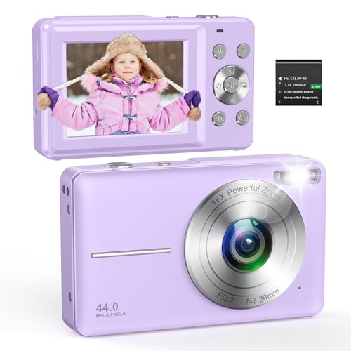 Appareil photo numérique portable violet pour vlogging ados