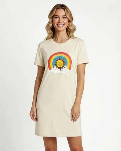 Image of Real Essentials 3 Pack: Women's Short Sleeve Nightgown Dress - Nightshirt Pajama Sleep Shirt Sleepwear (Available in Plus)