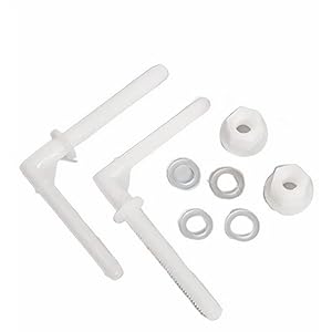 Elegant Casa Western Toilet Seat Cover Screw, Nuts and Washers Hinges Kit Clamp Plastic White Colour 1 Pair Set Size 70mm X 75mm