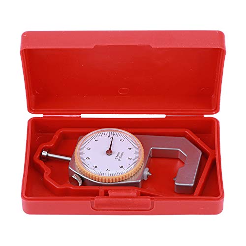 Dial Thickness Gauge, Flat Head Thickness 0-10mm Tester Dial Measuring Tool for Paper Leather Cloth Paper Film Wire, Portable Accurate Measuring (Pointed Toe: 5.4 X 4.4 X 2.6cm /