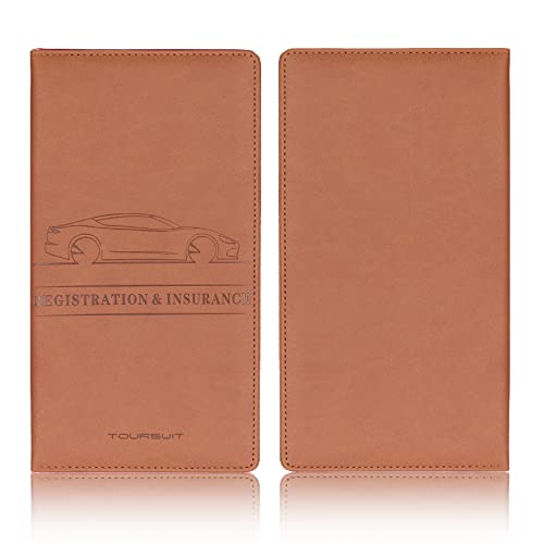 Image of TOURSUIT Car Registration & Insurance Card Holder, Brown