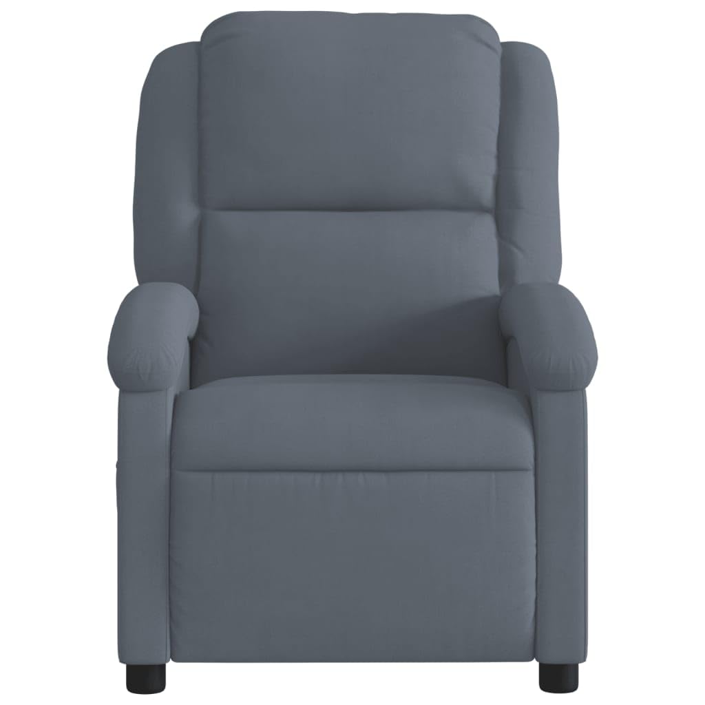 IKAYAA Sillón Masaje Reclinable Sillón Masaje Eléctrico Sillon Relax Reclinable Sillon Reclinable Manual Sillón Relax de Terciopelo, con Prácticos Bolsillo, Gris Oscuro