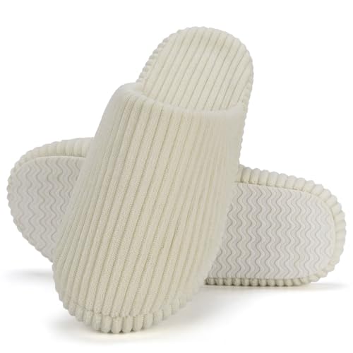 Image of Women Arch Support Slippers - House Bedroom Slippers for Woman, Orthopedic Shoes for Plantar Fasciitis, Corduroy Closed Toe Ladies Slides Outdoor 5-10.5