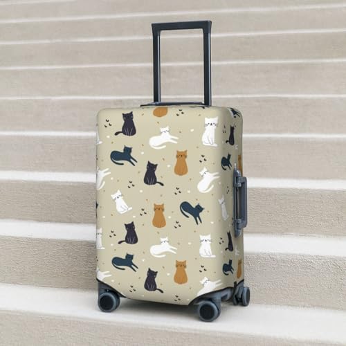 Cute Cartoon Cats Luggage Cover Anti Scratch Dirt Waterproof Elastic Travel Luggage Cover Protector Suitcase Cover for Suitcase Tsa Approved Fit 18-32 Inch Luggage3