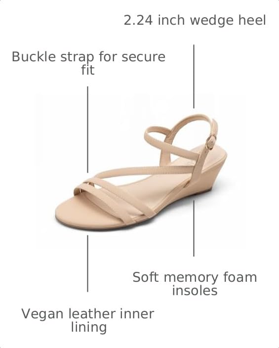 Image of DREAM PAIRS Strappy Wrapped Dressy Wedge Sandals, Comfortable Ankle Strap Open Toe Evening Dress Wedding Dance Summer Shoes