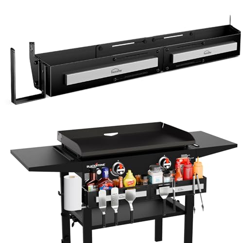 Front Griddle Caddy for Blackstone 28'/36' Griddles, Large Capacity Grill Accessories Organizer for Black Stone with Magnetic Tool Holder, Paper Towel Holder, BBQ Accessory Storage for Outdoor Grill