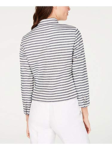 Nine West Womens Stripe Kiss Front Jacket2
