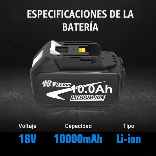 2X 10.0Ah Repuesto para Makita Batería 18V BL1860B