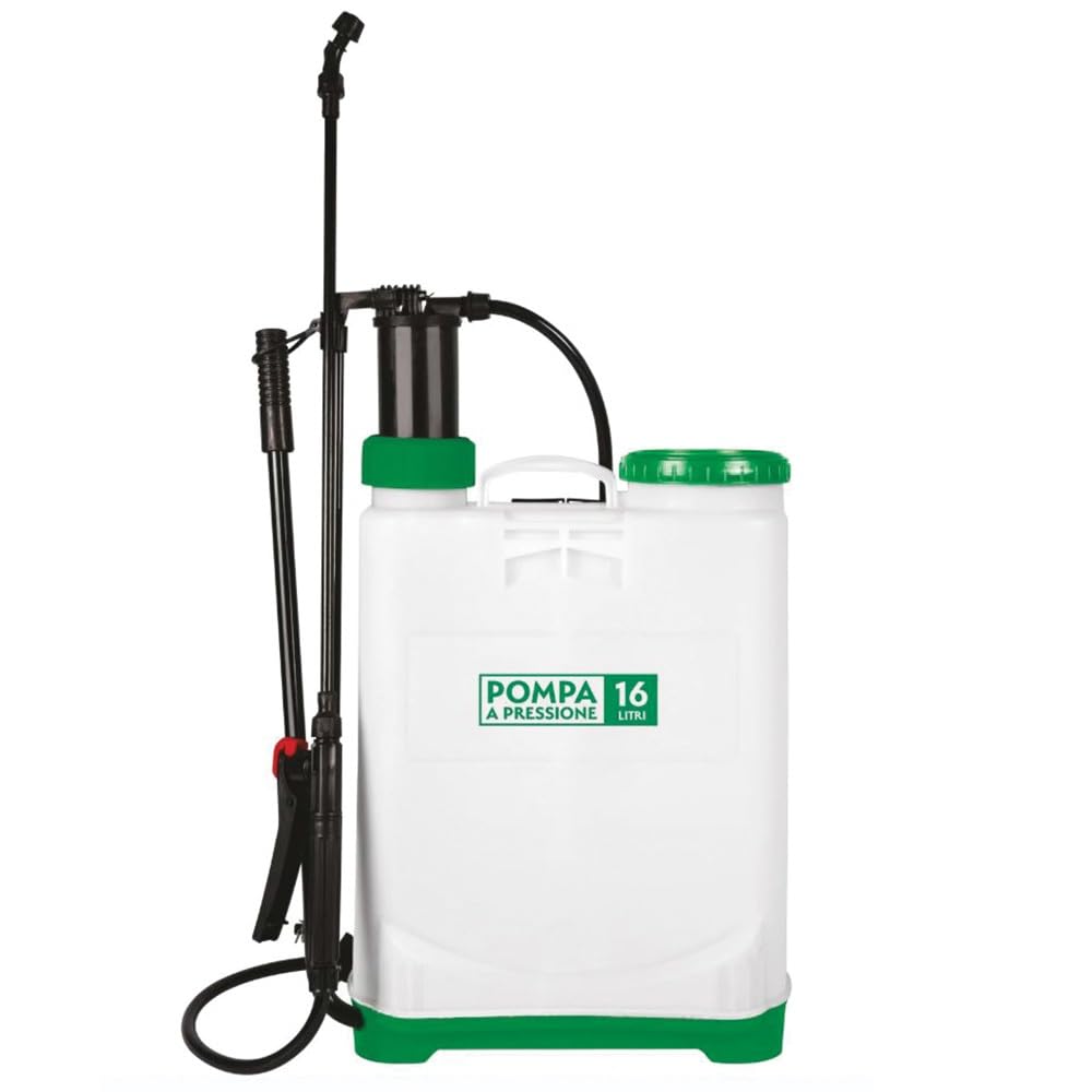 Paluplus Pompa a Pressione Manuale per Giardinaggio, Capacità 16 Litri, Nebulizzatore a spalla con valvola sfiato, 3 ugelli intercambiabili, pompa per irrorazione e disinfestazione delle piante -686F