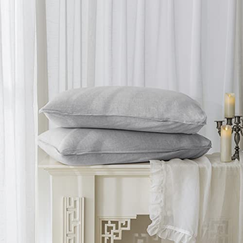 Everly Hemp King Size Sheets Set, Natural Premium Hemp Sheets, Deep Pocket 4 Piece Bed Sheet Set, Easy-Fit Breathable Cooling Sheets, Wrinkle Fade Resistant Sheet Sets，Light Grey #TOP7