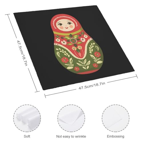 Servilletas de tela para cocina reutilizables con estampado de muñeca rusa 3
