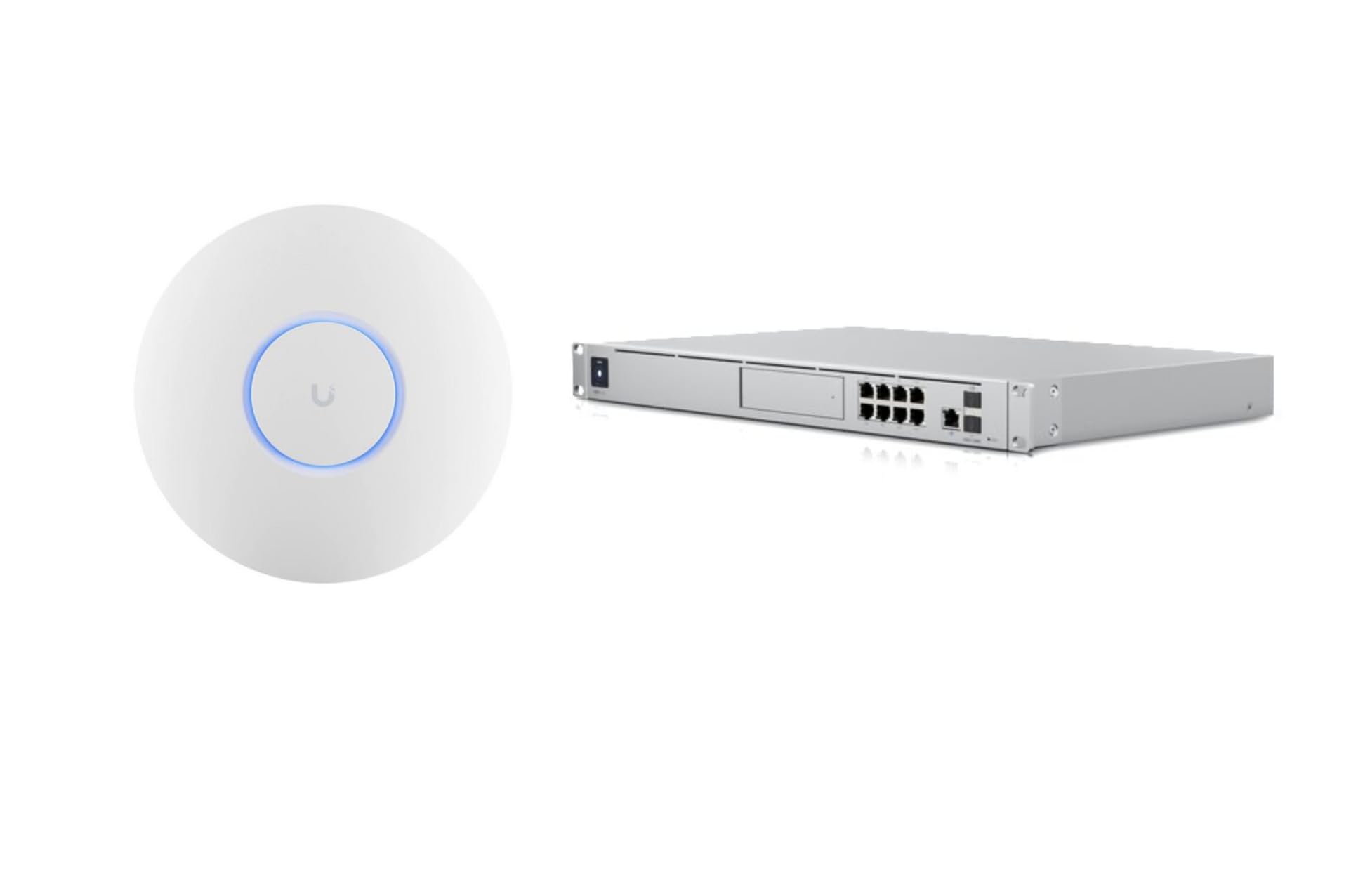 Ubiquiti U6+ + UDM-SE – Punto di accesso WiFi 6 (1500 ft², 2x2 MIMO, 300+ clienti) + Router UniFi Dream Machine Special Edition con Switch PoE integrato e NVR