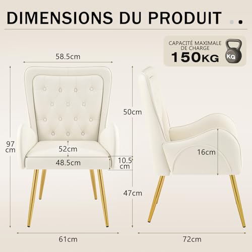 Fauteuil Scandinave Beige Double Dossier ZFFS-8008 Hellove