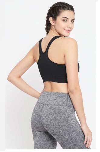 Image of Dilency Sales Zipper Sports Bra for Women, Lightly Padded, Comfortable, Free Size (28-34)