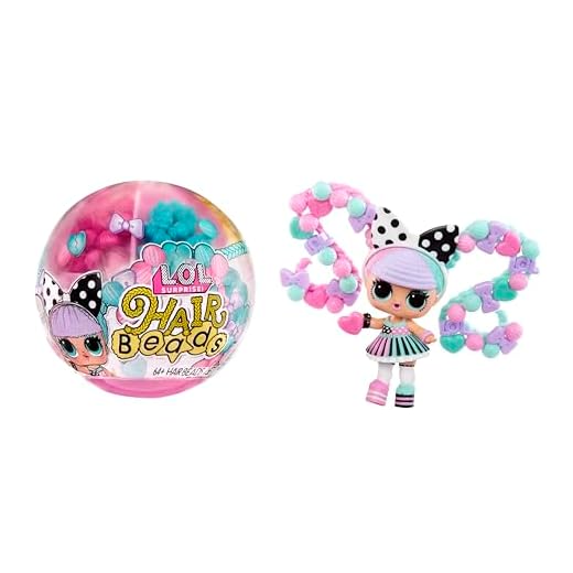 L.O.L. Surprise! Hair Beads Tots - Muñeca Coleccionable con Más de 60 Cuentas de Pelo - Muñeca de Cuentas de Pelo con Peinados DIY - Adecuada para Niñas y Niños Mayores de 4 Años