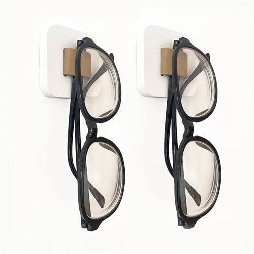 FINDAMAZE 2 Stücke Brillenhalter - kurzer Brillenständer Wandmontage, Sonnenbrillen Organizer/Brillenaufbewahrung zum Aufhängen der Brille, Brillen-Display, Weiß