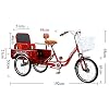 Comfort, 3-Wheel Bicycle Adjustable Backrest Seat Tricycle for Adult Cargo Basket Trike Bike Bicycle for Men Women Seniors Youth #5