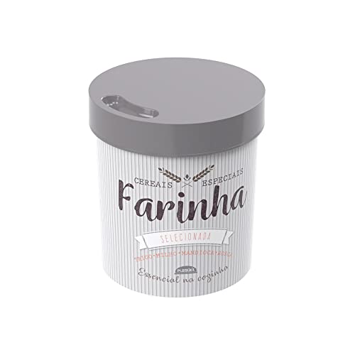 Conjunto de Porta Mantimentos 7 Peças, Cinza, Plasútil