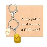 ocpcrn A Fresh Start Gifts for Women Potato Keychain, Coworker Leaving Gifts for Next Chapter, Engagement Party Presents with Chram for Newly Engaged, Housewarming Present for Homeowner First Home
