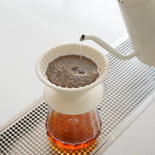 Image of watchget Non-Woven Coffee Filter Paper, Conical #1 Size 50 Pack, Food-Grade, No Pre-Wetting Needed, Oil Retention, Compatible with V60 Cone Drippers