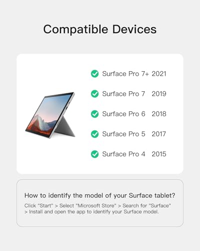 image for Inateck for Surface Pro 7 Keyboard with Precision Touchpad, Bluetooth 