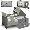 LIONELO Sven Plus 2in1 Kinder Reisbed met commode voor kinderen van 0 tot 15kg, Babybox 125x65x75cm, Schommelfunctie…