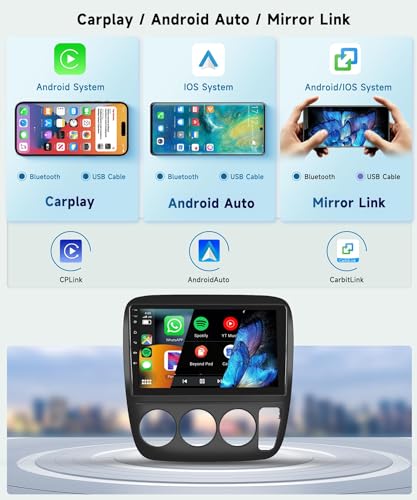 Image of 6G+128G Car Radio for Honda CRV 1997 1998 1999 2000 2001, 8- core Wireless Carplay Android Auto Car Stereo, 9 inch IPS Touchscreen with WiFi, GPS, Bluetooth,FM /RDS, 32EQ DSP, Rear Camera