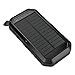 Produktbild ZHENAI Solar Power Bank, Wireless Solarladegerät Tragbares Telefonladegerät 10000 mAh Akku mit 3 USB-Ausgangsanschlüssen LED-Taschenlampe für Aktivitäten im Freien, Mobiltelefone und Tablets,Schwarz
