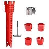 12 in 1 Tap Spanner Tool Set, Multi-Functional Faucet Wrench for Sink, Bathroom &amp; Kitchen Plumbing, Backnut Tap Spanner for Tight Spaces, Pipe Tube Nut Tightening &amp; Valve Removal Tool