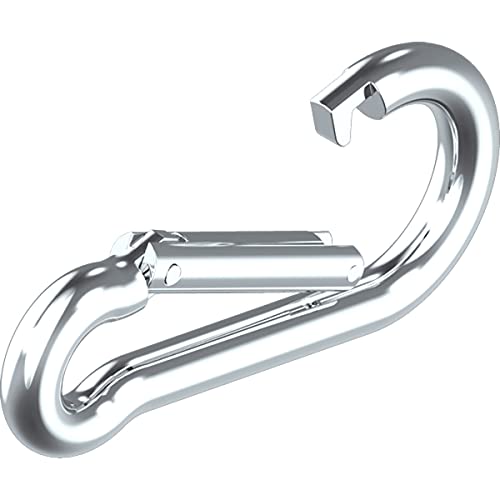 Carabiner 8x80mm Clips Hooks Heavy Duty Clip for Gym Climbing Swing (1pc), Silver, M8 x 80mm