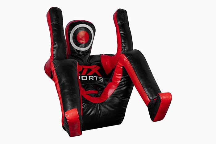 MMA Grappling Dummy 180 cm – Judo, Wrestling, BJJ, Selbstverteidigungstraining Dummy Vinylstoff Ungefüllter Boxsack für Submission- und Verteidigungsübungen (Red - Vinyl)