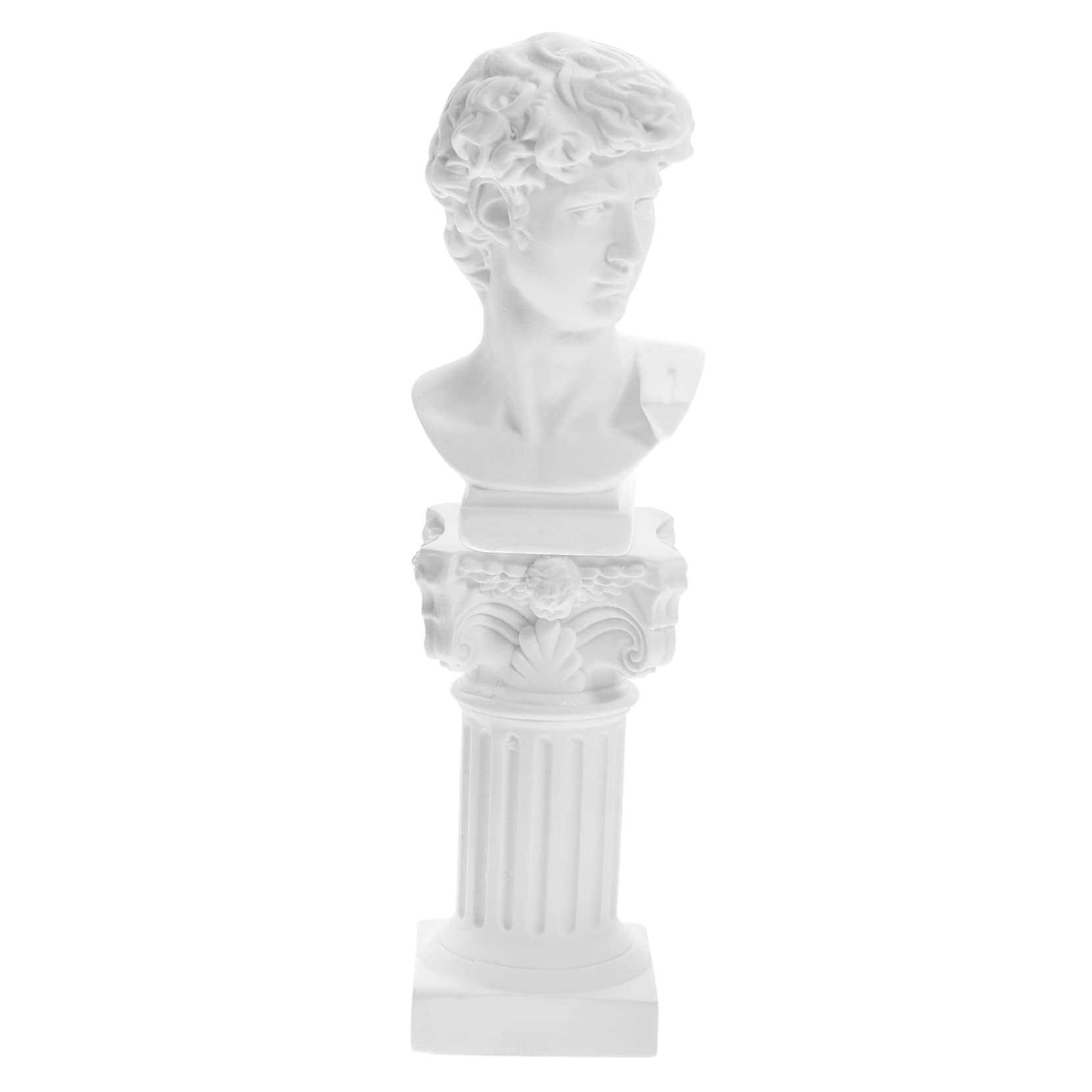 BESPORTBLE Estatua De Busto De David De Miguel Ángel con Pedestal De Columna - Escultura De Resina De Mitología Griega - Decoración Clásica para El Hogar 30 Cm