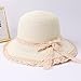 Breathable Summer Straw Hat Foldable UV Protection Bowknot Wide Brim Floppy Beach Sun Visor Hats for Women (US, Alpha, One Size, Pale Yellow)